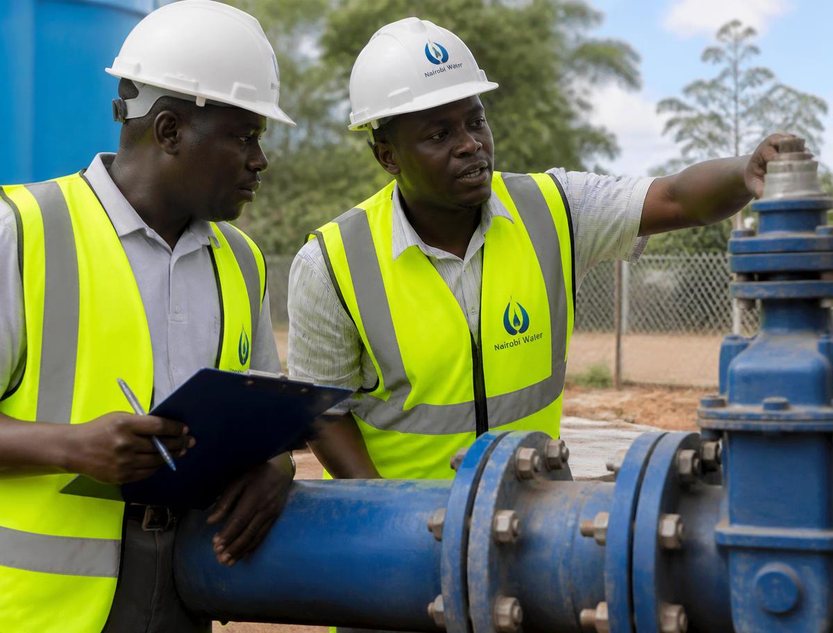 OWSCO technicians inspecting water distribution pipework